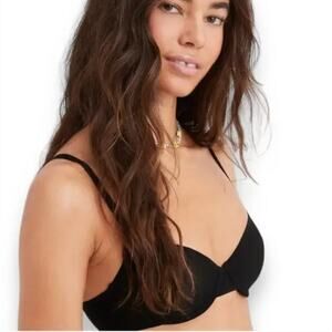 NEW Aerie bra 36B Smoothez Mesh Unlined Full Coverage Black Underwire Pushup NWT